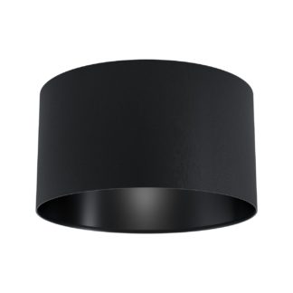 An Image of Eglo Maserlo Flush Ceiling Light - Black