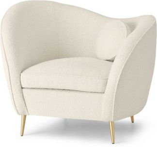 An Image of Kooper Accent Armchair, Whitewash Boucle
