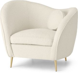 An Image of Kooper Accent Armchair, Whitewash Boucle