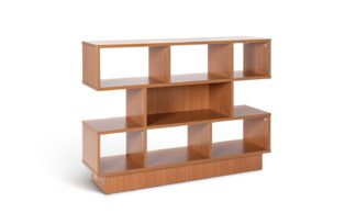 An Image of Habitat Cubes 2 Shelf Wide Bookcase - Oak Effect