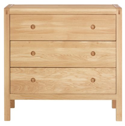 An Image of Habitat Radius 3 Drawer Oak Chest of Drawers