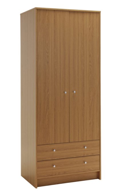 An Image of Habitat Malibu 2 Door 2 Drawer Wardrobe - Grey