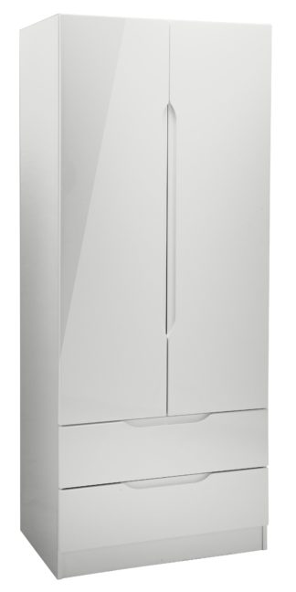 An Image of Legato 2 Door 2 Drawers Wardrobe - Grey Gloss