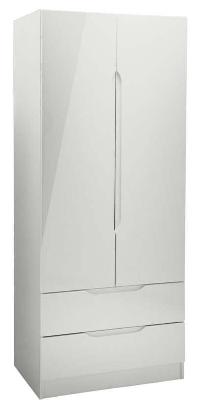 An Image of Legato 2 Door 2 Drawers Wardrobe - Grey Gloss