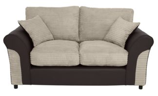 An Image of Argos Home Harry 2 Seater Fabric Sofa - Natural