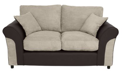 An Image of Argos Home Harry 2 Seater Fabric Sofa - Natural