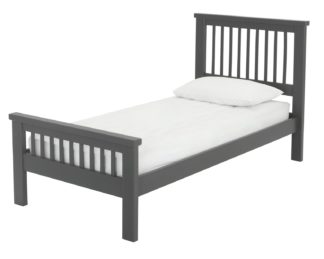 An Image of Argos Home Aubrey Single Bed Frame - Charcoal