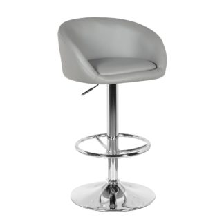 An Image of Apollo Bar Stool Grey PU Leather Grey