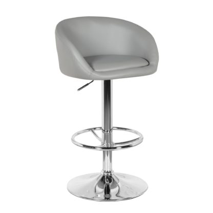 2c0226e5cb3e820d408eb5f53fc965b5ab4bd844f0d8b83bd6233907b3a5ed82.jpg An Image of Apollo Bar Stool Grey PU Leather Grey