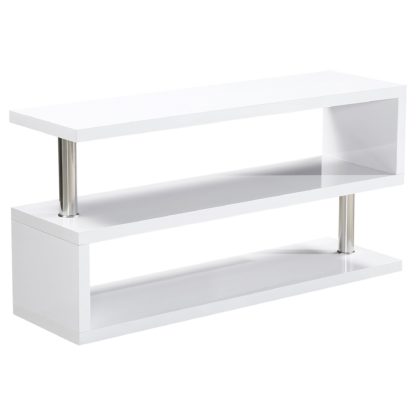 An Image of Charisma High Gloss White TV Stand White