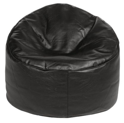 An Image of Habitat Faux Leather Bean Bag - Dark Brown