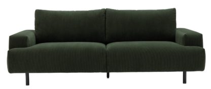 An Image of Habitat Julien 3 Seater Fabric Sofa - Dark Green