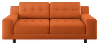 An Image of Habitat Hendricks 2 Seater Fabric Sofa - Orange