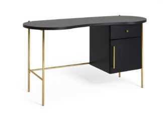 An Image of Habitat 1 Drawer Jelly Bean Desk - Black