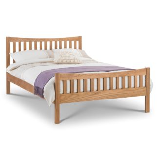 An Image of Bergamo Solid Oak Bedstead Natural