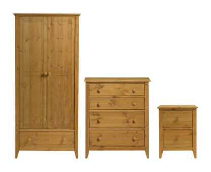 An Image of Colorado 3 Piece 2 Door Wardrobe Set - Pine