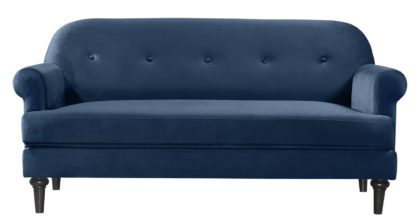 An Image of Habitat Whitney 3 Seater Velvet Sofa - Green