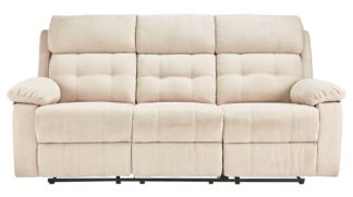 An Image of Argos Home June 3 Seater Fabric Recliner Sofa - Natural