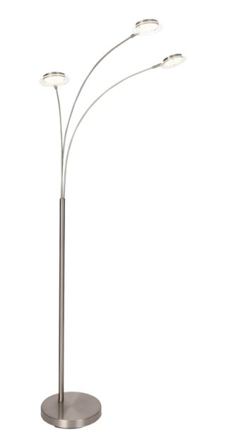 An Image of Argos Home 3 Light Spotlight Floorlamp - Brushed Chrome