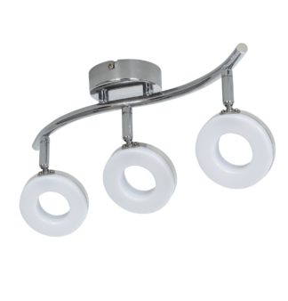 An Image of Argos Home Boston Donut LED 3 Light Spotlight Bar - Chrome