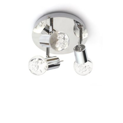 An Image of Spa Bubble LED 3 Light Bathroom Ceiling Light Chrome