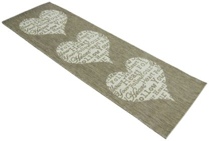 An Image of Follow Your Heart Runner - 67x300cm - Taupe.