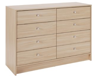 An Image of Habitat Malibu 4 + 4 Drawer Chest - Beech Effect