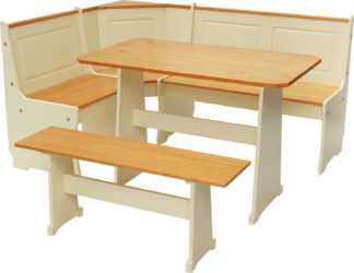 An Image of Argos Home Haversham Solid Pine Corner Dining Set & Bench