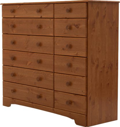 An Image of Argos Home Nordic 6+6 Drawer Chest of Drawers - Pine