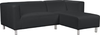 An Image of Habitat Moda Right Corner Faux Leather Sofa - Black