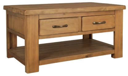 An Image of Argos Home Arizona 2 Drawer 1 Shelf Solid Pine Coffee Table