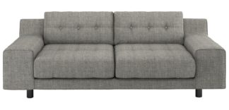 An Image of Habitat Hendricks 3 Seater Fabric Sofa - Black and White