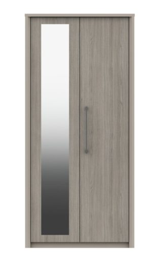 An Image of Lancaster 2 Door Mirror Wardrobe - Grey