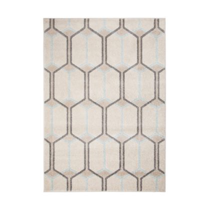 30c49b4f16f6bfa6c65f7cfe0d081a7025f0178fafb0941b9f72cb780ce38341-1.jpg An Image of Urban Trellis Rug Grey, Blue and Pink