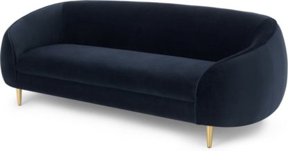 An Image of Trudy 3 Seater Sofa, Royal Blue Velvet