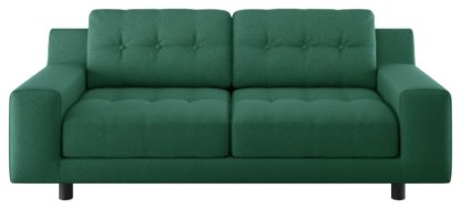 An Image of Habitat Hendricks 2 Seater Fabric Sofa - Green