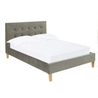 An Image of Camden Fabric Bed Frame Grey