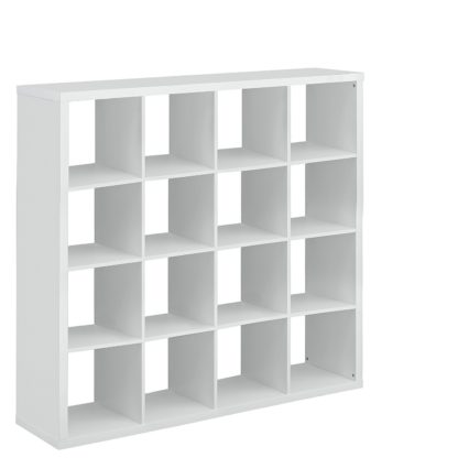 An Image of Habitat Squares Plus 16 Cube Storage Unit - White Gloss