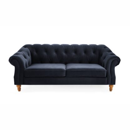 An Image of Aubrey Velvet 2 Seater Sofa Blue