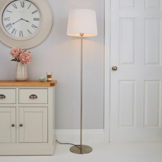 An Image of Tula Micro Pleat White Shade Floor Lamp White