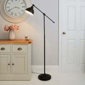 An Image of Lever Arm Black Floor Lamp Black