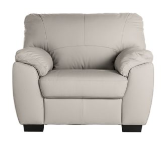 An Image of Argos Home Milano Leather Armchair - Light Grey