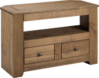 An Image of Argos Home Amersham 2 Drawer Solid Wood TV Unit - Dark Pine