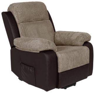 An Image of Argos Home Bradley Fabric Rise & Recline Chair - Natural