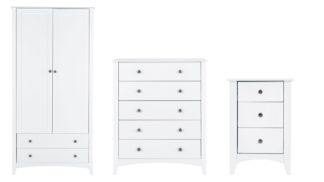 An Image of Habitat Minato 3 Piece 2 Door Wardrobe Set - White