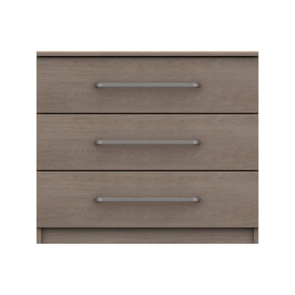 An Image of Parker Beige 3 Drawer Chest Dark Wood (Brown)