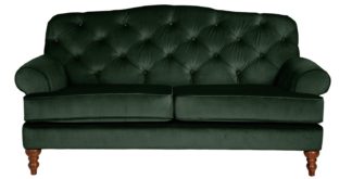 An Image of Habitat Valerie 2 Seater Velvet Sofa - Emerald