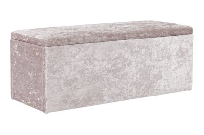 An Image of Argos Home Kourtney Crushed Velvet Ottoman - Silver