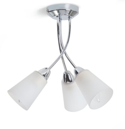 An Image of Argos Home Parton 3 Light Flush to Ceiling Light - Chrome