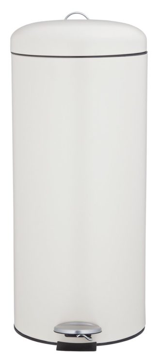 An Image of Argos Home 30L Round Kitchen Pedal Bin - Matt Cream